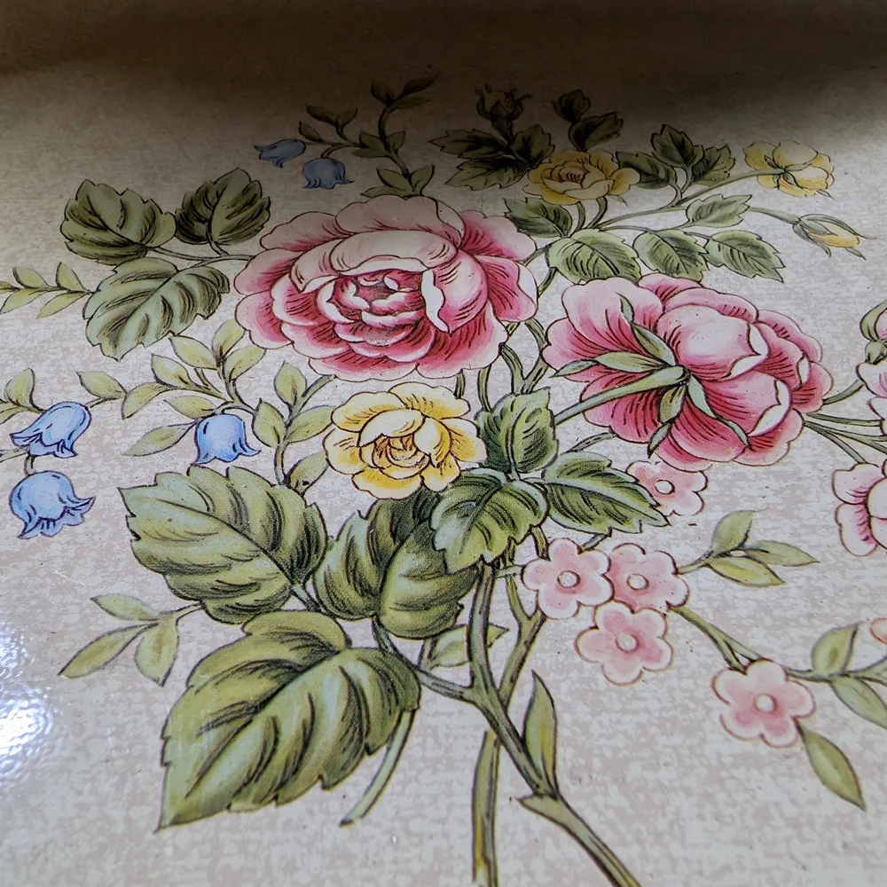 Avon Floral Vanity Tray Set in Pink and Green